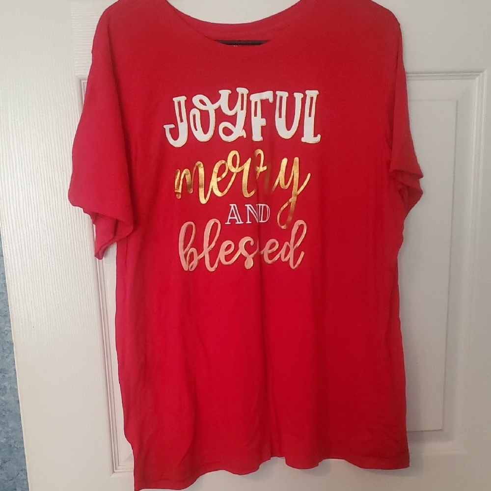 Holiday Time Red Tee - Joyful, Merry, and Blessed